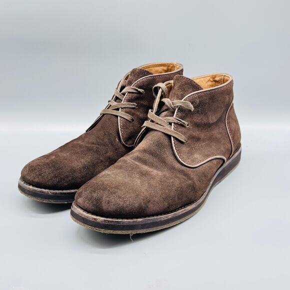 John Varvatos Boots Mens 10 Brown Suede Brooklyn Chukka Lace Up Casual Desert - Picture 3 of 11